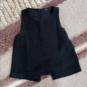 Madewell black slit back top